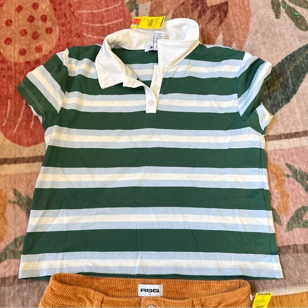 Tilly’s RSQ Corduroy Shorts Rugby Polo Shirt Kid’s Large / 16 - Picture 5 of 6